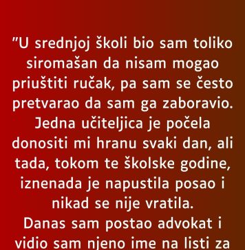 U srednjoj školi bio sam toliko siromašan da nisam mogao kupiti ….