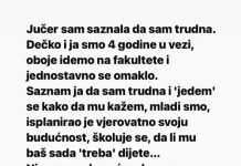 Jučer sam saznala da sam trudna….