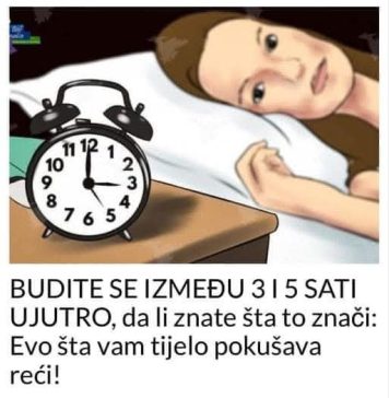 BUDlTE SE lZMEĐU 3 l 5 SATI UJUTR0, da li znate šta to znači- 0V0 VAM VAŠE TlJEL0 P0KUŠAVA REĆl…