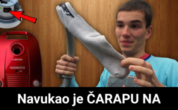 Navukao je ČARAPU NA USISIVAČ, a onda uradio OVO! Ljudi gledaju i ne veruju, OVO JE ČUDO!
