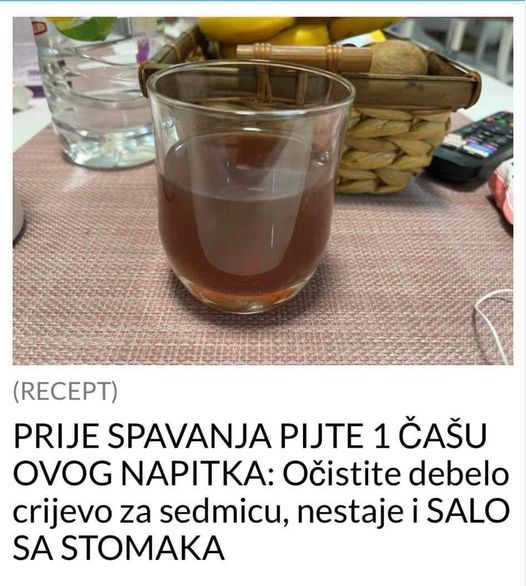 Prije spavanja popijte jednu čašu ovog napitka: navodno čisti debelo crijevo u roku od tjedan dana i olakšava smanjenje abdominalne masnoće. - featured image