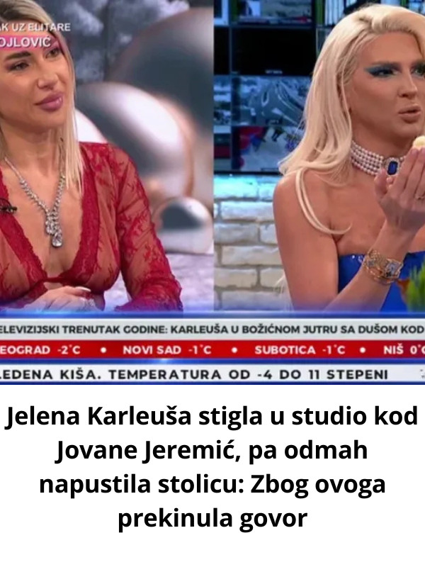 Jelena Karleuša stigla u studio kod Jovane Jeremić, pa odmah napustila stolicu: Zbog ovoga prekinula govor - featured image