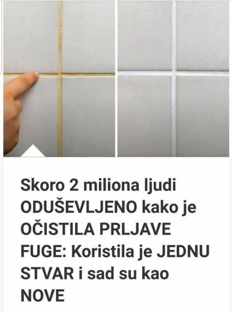Za 10 minuta fugne će biti kao nove: Mrlje nestaju kao magijom uz 1 sastojak koji svi imamo u kući - featured image