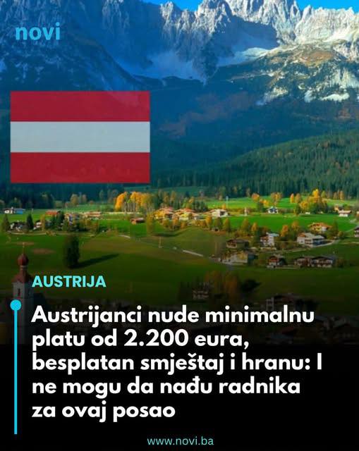 Austrijanci nude minimalnu platu od 2.200 eura, besplatan smještaj i hranu: I ne mogu da nađu radnika - featured image