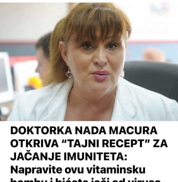 DOKTORKA NADA MACURA OTKRIVA “TAJNI RECEPT” ZA JAČANJE IMUNITETA: Napravite ovu vitaminsku bombu i bićete jači od virusa - featured image