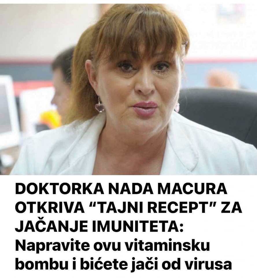 DOKTORKA NADA MACURA OTKRIVA “TAJNI RECEPT” ZA JAČANJE IMUNITETA: Napravite ovu vitaminsku bombu i bićete jači od virusa - featured image