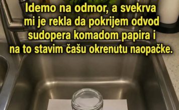 Zašto mnogi prije odlaska na odmor pokriju odvod sudopera čašom i komadom papira? Stari trik koji i danas ima smisla