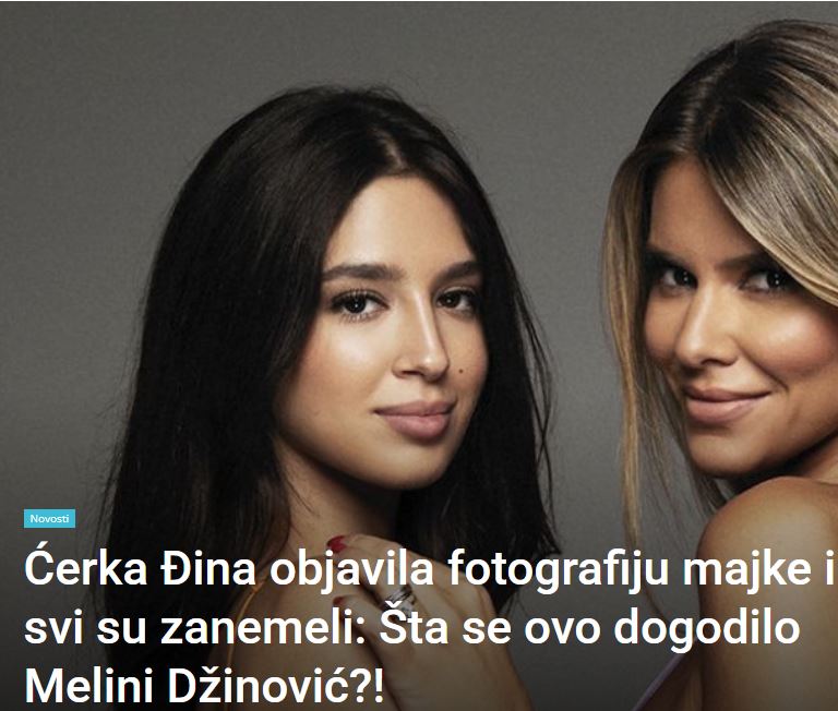 Ćerka Đina objavila fotografiju majke i svi su zanemeli: Šta se ovo dogodilo Melini Džinović?! - featured image Ćerka Đina objavila fotografiju majke i svi su zanemeli: Šta se ovo dogodilo Melini Džinović?! - featured image