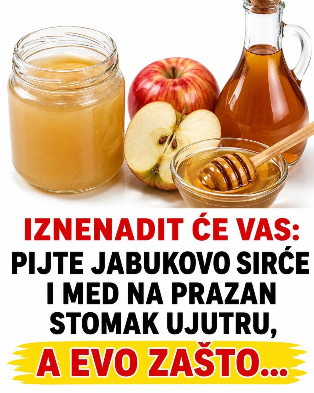 IZNENADIT ĆE VAS: Pijte jabukovo sirće i med na prazan stomak ujutru, a evo zašto… - featured image IZNENADIT ĆE VAS: Pijte jabukovo sirće i med na prazan stomak ujutru, a evo zašto… - featured image