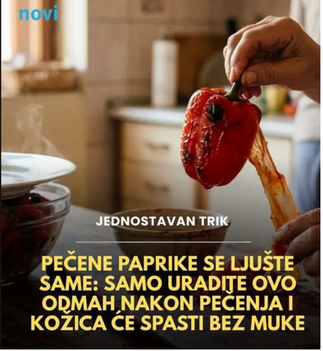 Pečene paprike se ljušte same: Samo uradite ovo odmah nakon pečenja i kožica će spasti bez muke - featured image