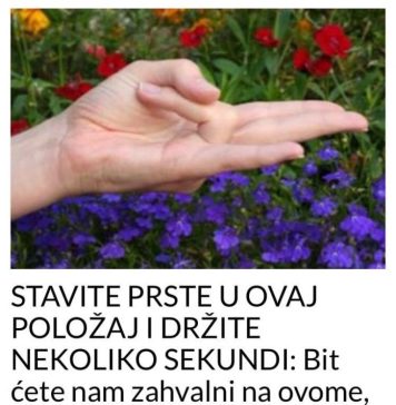 STAVITE PRSTE U OVAJ POLOŽAJ I DRŽITE NEKOLIKO SEKUNDI: Bit Ćete Nam Zahvalni Na Ovome, Provjereno Radi! - featured image
