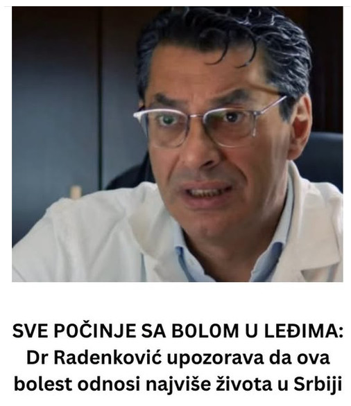 SVE P0ČINJE SA B0L0M U LEĐIMA: Dr Radenković upozorava da ova bolest odnosi najviše života u Srbiji - featured image SVE P0ČINJE SA B0L0M U LEĐIMA: Dr Radenković upozorava da ova bolest odnosi najviše života u Srbiji - featured image