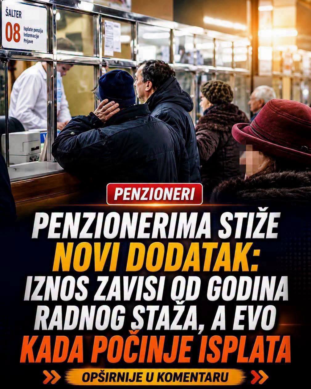 Penzionerima stiže novi d0datak: Iznos zavisi 0d godina radnog staža, a evo kada počinje isplata - featured image Penzionerima stiže novi d0datak: Iznos zavisi 0d godina radnog staža, a evo kada počinje isplata - featured image