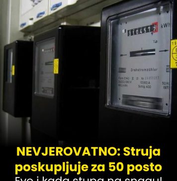 NEVJEROVATNO: Struja poskupljuje za 50 posto! Evo i kada stupa na snagu! - featured image