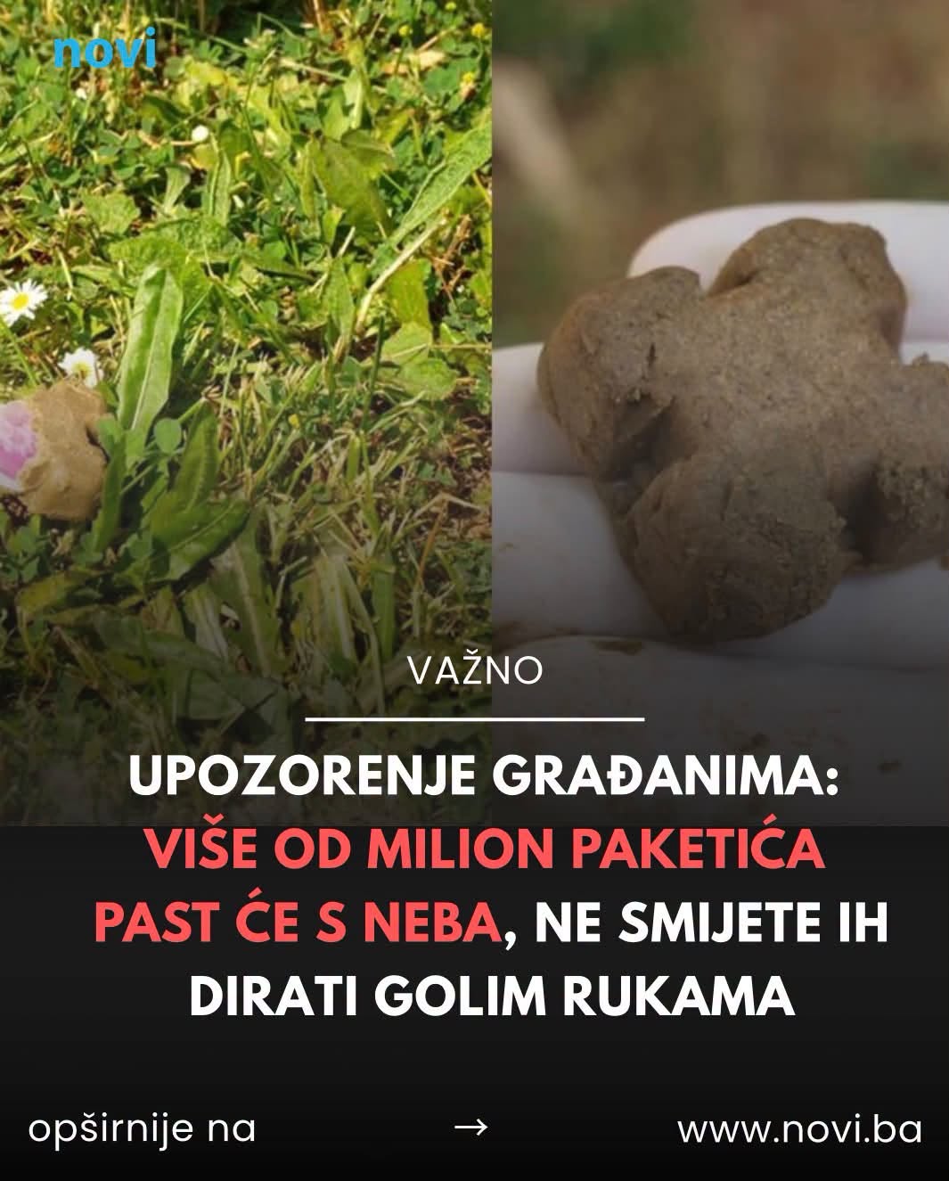 Upozorenje građanima: Više od milion paketića past će s neba, ne smijete ih dirati golim rukama - featured image Upozorenje građanima: Više od milion paketića past će s neba, ne smijete ih dirati golim rukama - featured image